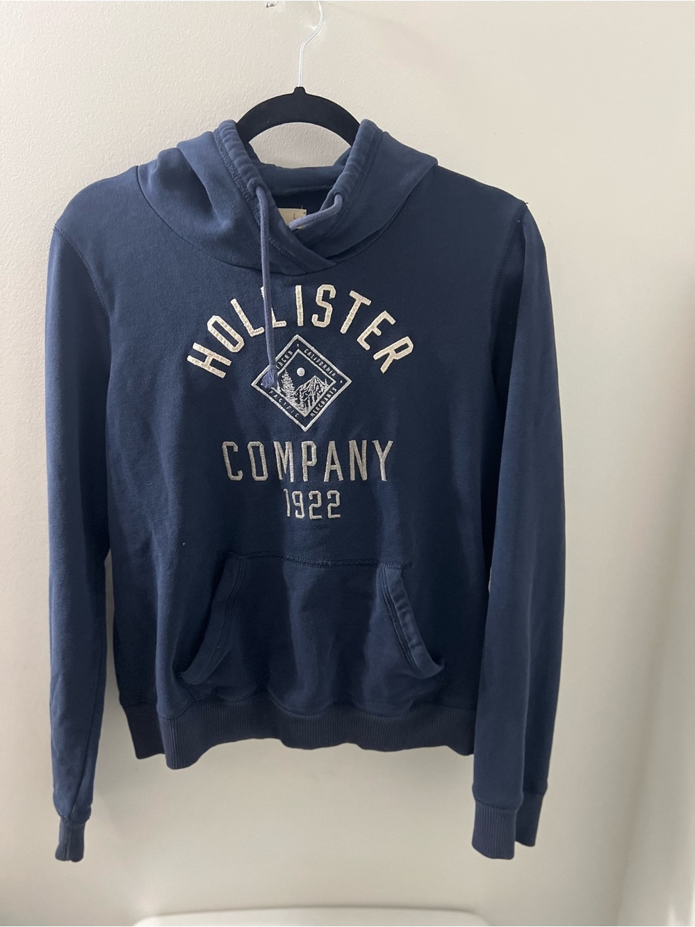 Hollister Navy Pullover Hoodie with Front Logo